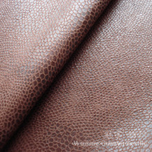 Foil Print Bronzed Suede Leather Fabric 100% Polyester for Sofa